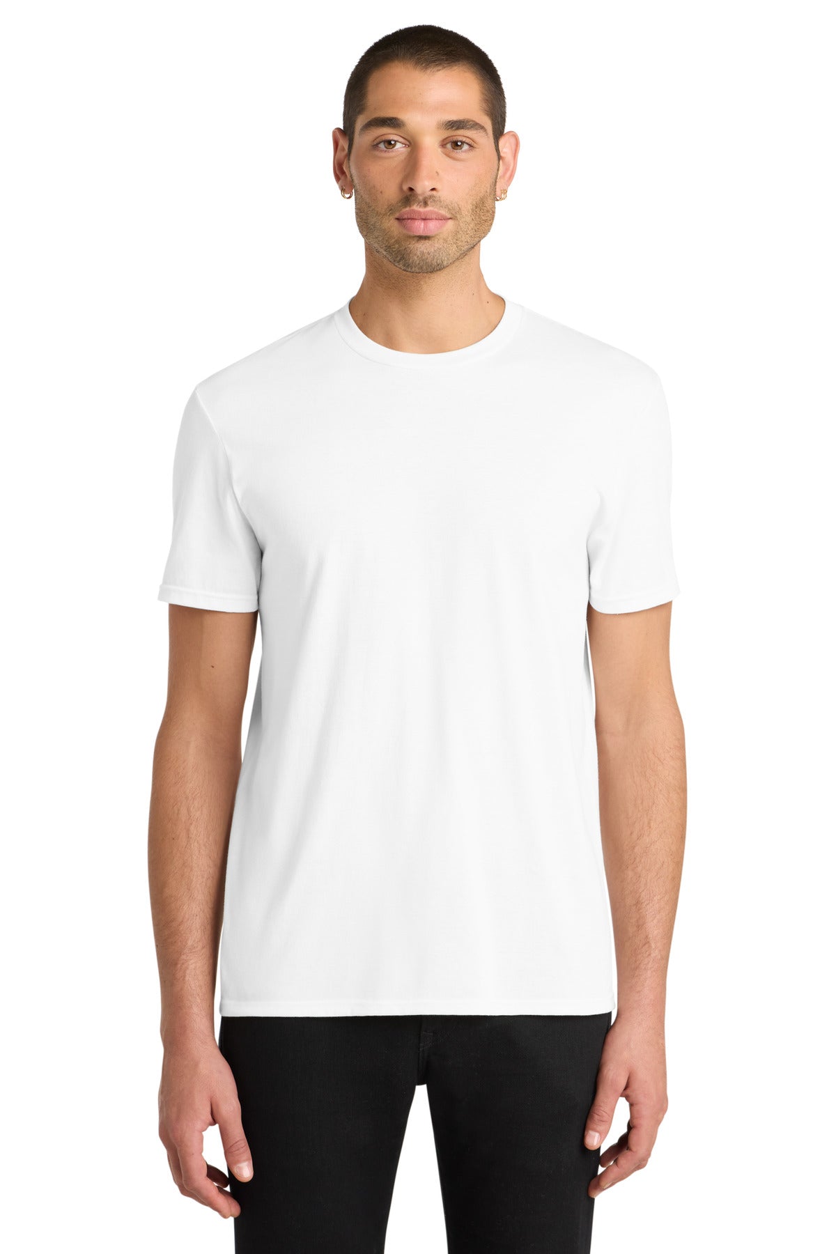 Front View of White District Very Important Tee . DT6000 plain