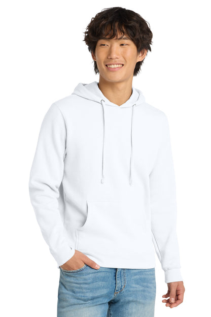 Front View of White District V.I.T. Fleece Hoodie DT6100 plain