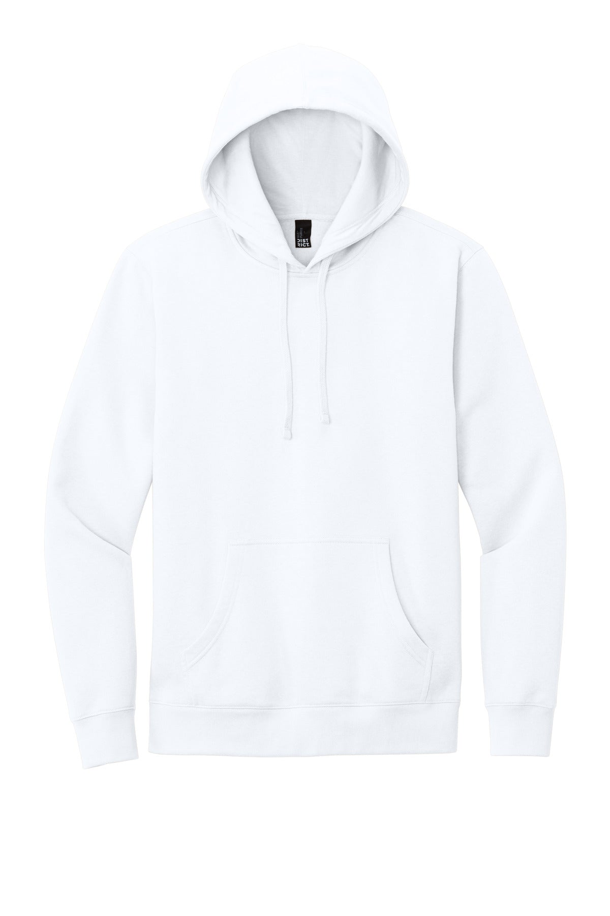 Front View of White District V.I.T. Fleece Hoodie DT6100 plain