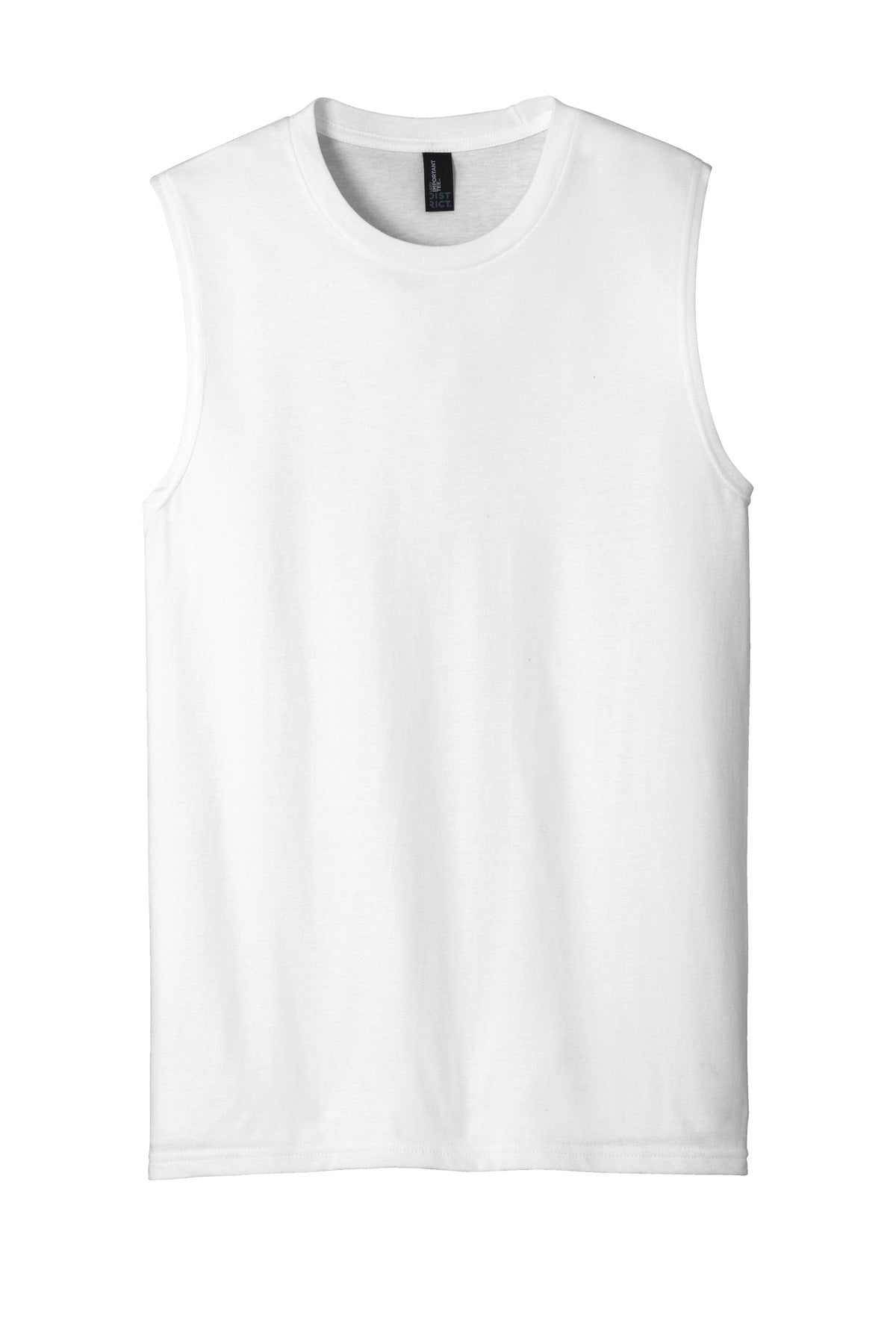 Front View of White District V.I.T Muscle Tank DT6300 plain