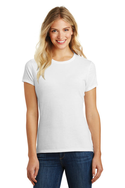 Front View of White District Women's Perfect Blend CVC Tee. DM108L plain