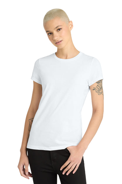 Front View of White District Women's Perfect Blend CVC Tee. DM108L plain