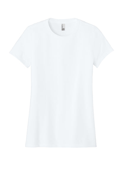 Front View of White District Women's Perfect Blend CVC Tee. DM108L plain