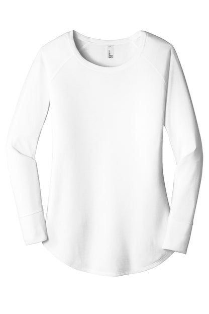 Front View of White District Women's Perfect Tri Long Sleeve Tunic Tee. DT132L plain