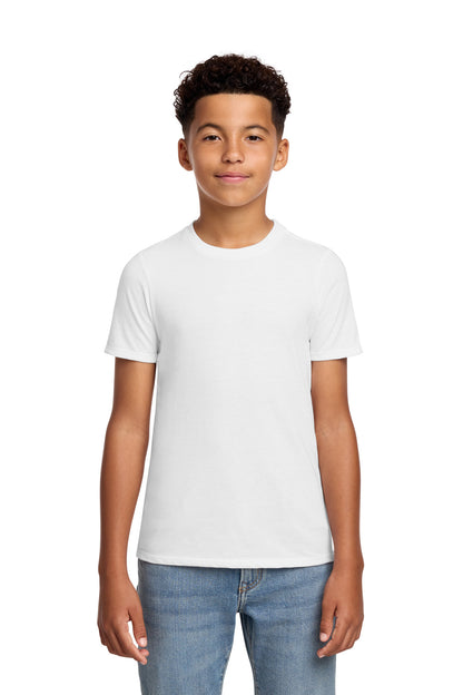 Front View of White District Youth Perfect Blend CVC Tee DT108Y plain