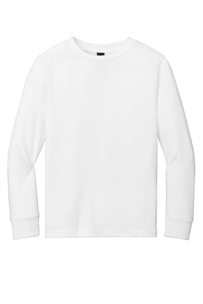 Front View of White District Youth Perfect Tri Long Sleeve Tee DT132Y plain