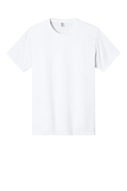 Front View of White Jerzees - Dri-Power 50/50 Cotton/Poly T-Shirt. 29M plain