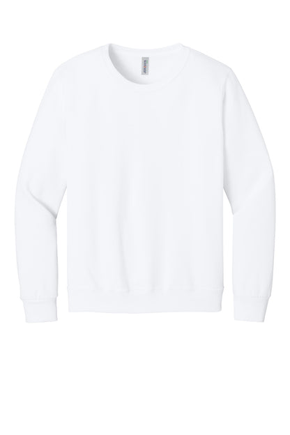 Front View of White Jerzees Eco Premium Blend Crewneck Sweatshirt 701M plain