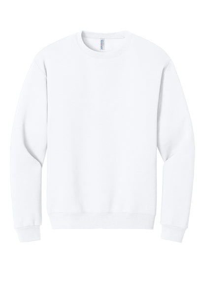 Front View of White Jerzees - NuBlend Crewneck Sweatshirt. 562M plain
