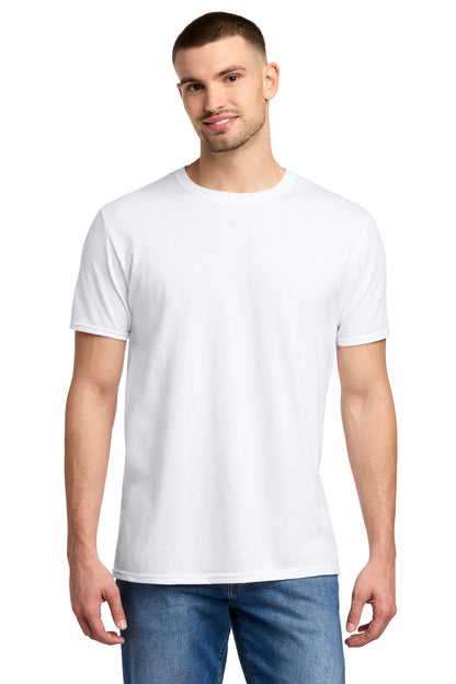 Front View of White Jerzees Premium Blend Ring Spun T-Shirt 560M plain