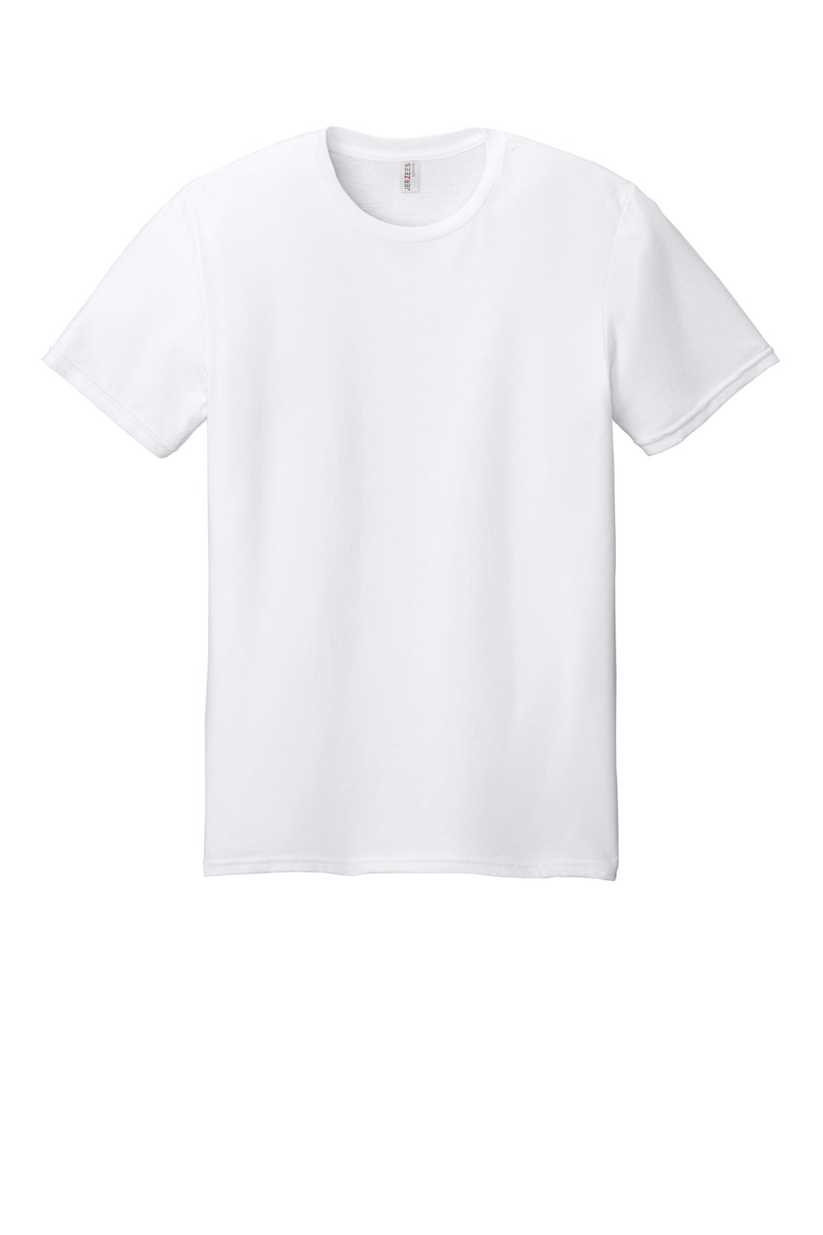 Front View of White Jerzees Ultimate Unisex Ring Spun T-Shirt IC46M plain