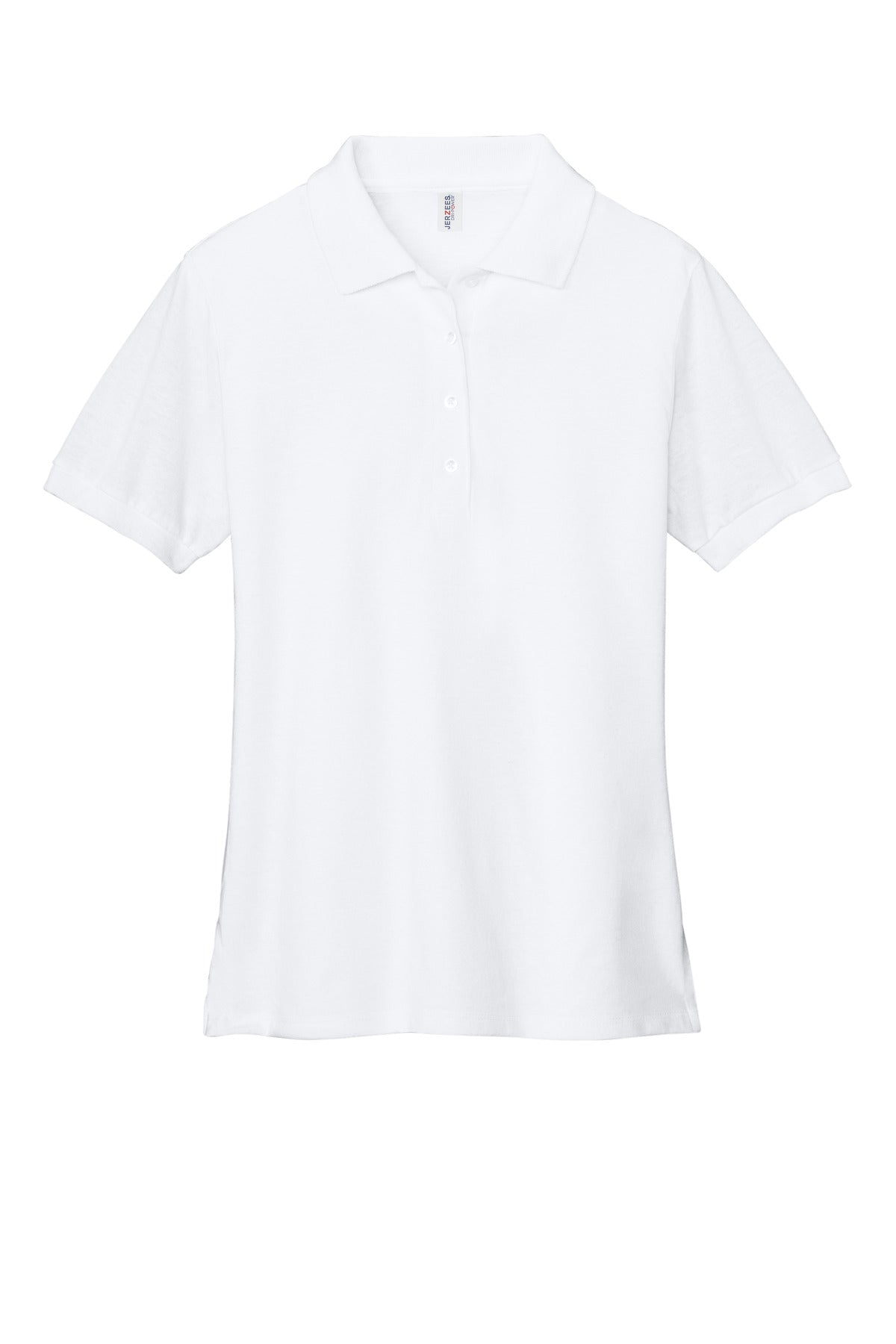 Front View of White Jerzees Women's Dri-Power Sport Shirt 437W plain