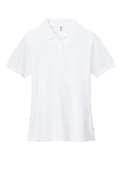 Front View of White Jerzees Women's Dri-Power Sport Shirt 437W plain