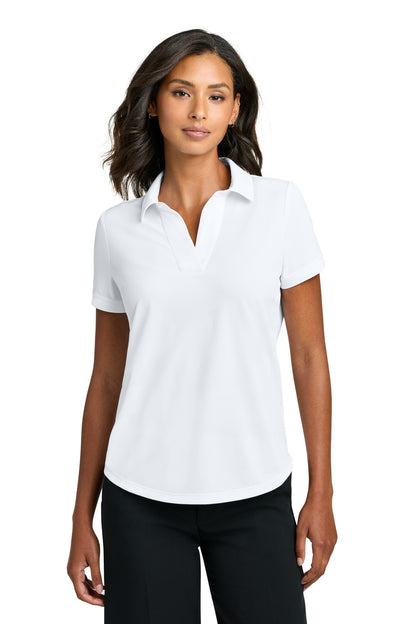 Front View of White Mercer+Mettle Women's Everyday Performance Polo MM1031 plain