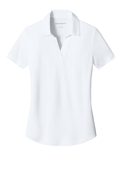 Front View of White Mercer+Mettle Women's Everyday Performance Polo MM1031 plain