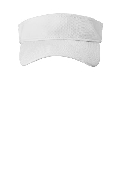 Front View of White New Era Performance Dash Adjustable Visor NE219 plain