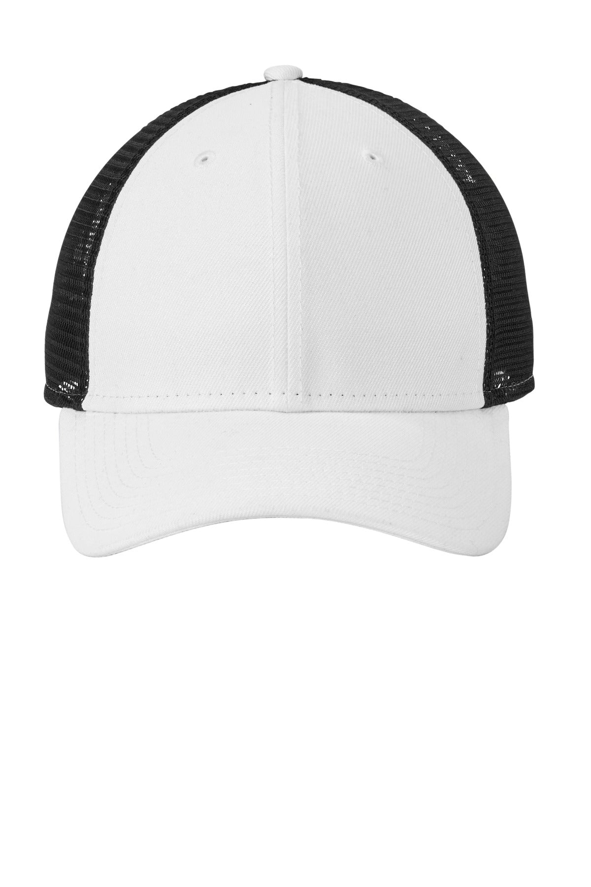 Front View of White New Era Recycled Snapback Cap NE208 plain