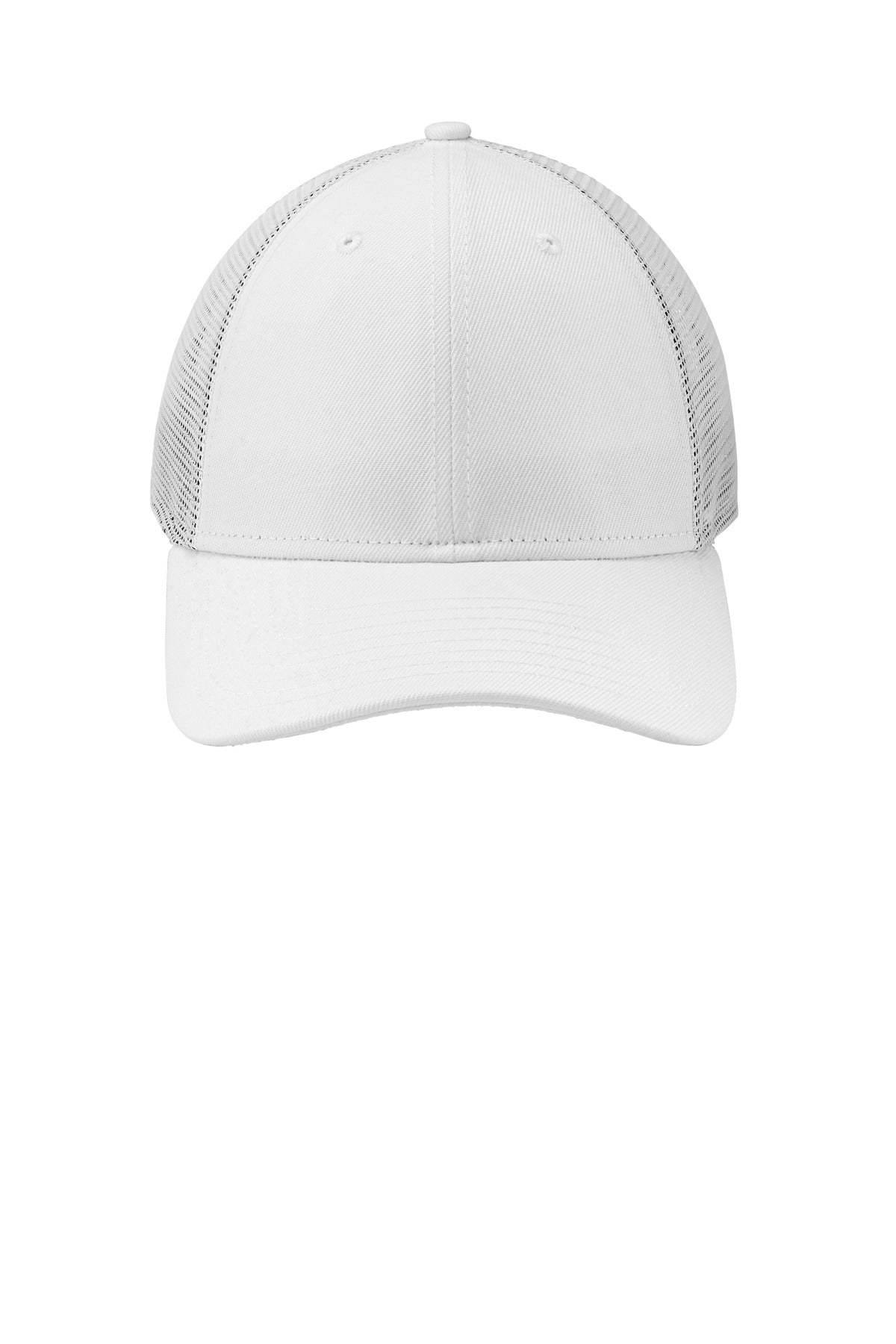 Front View of White New Era Recycled Snapback Cap NE208 plain