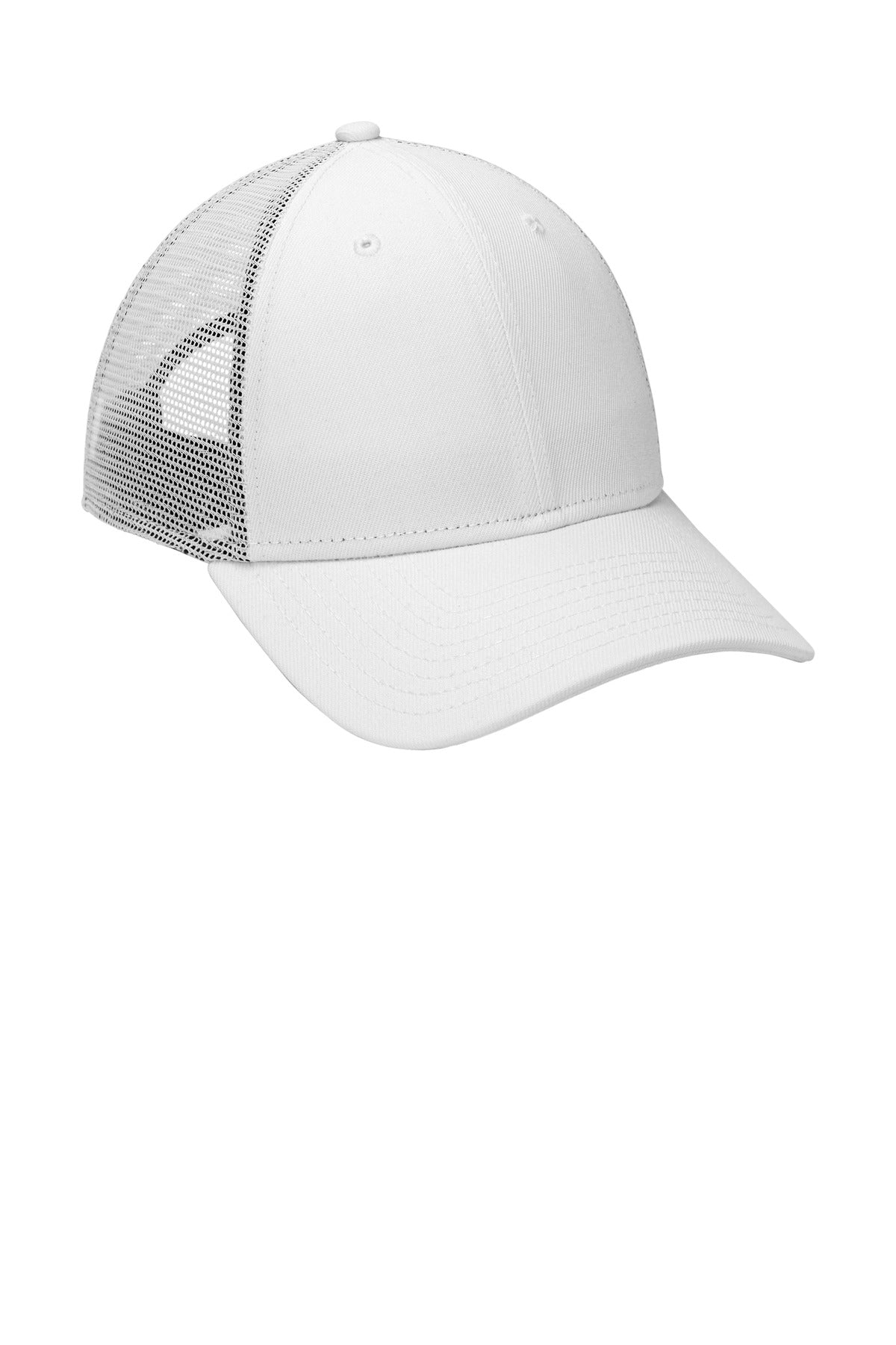 Front View of White New Era Recycled Snapback Cap NE208 plain