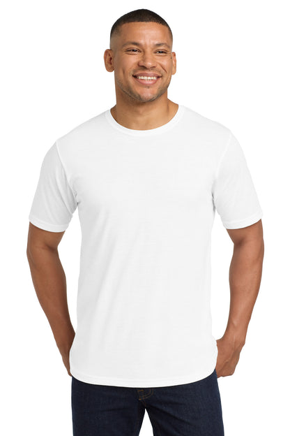 Front View of White Next Level Apparel Adult Poly/Cotton Tee. NL6200 plain