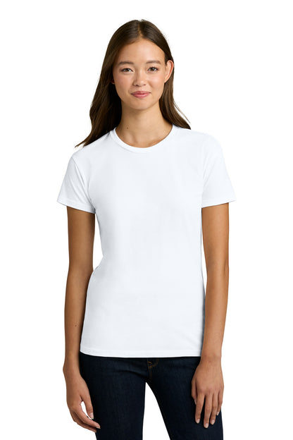 Front View of White Next Level Apparel Women's Cotton Relaxed Tee NL3910 plain