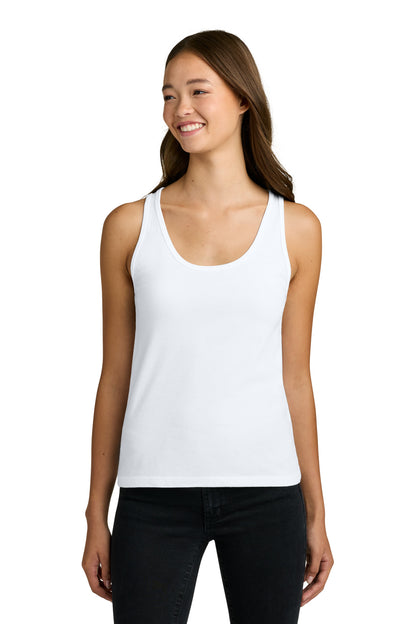 Front View of White Next Level Apparel Women's Cotton Tank NL3933 plain