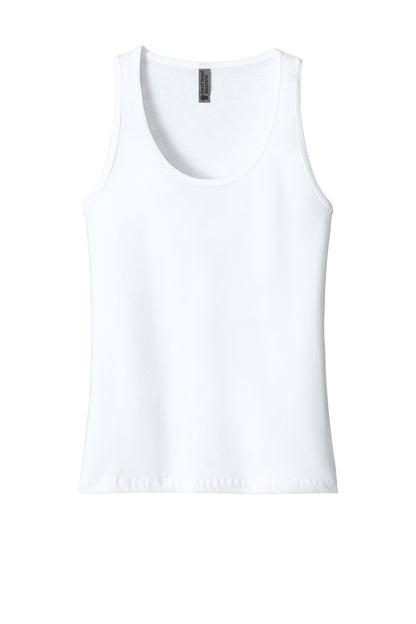Front View of White Next Level Apparel Women's Cotton Tank NL3933 plain