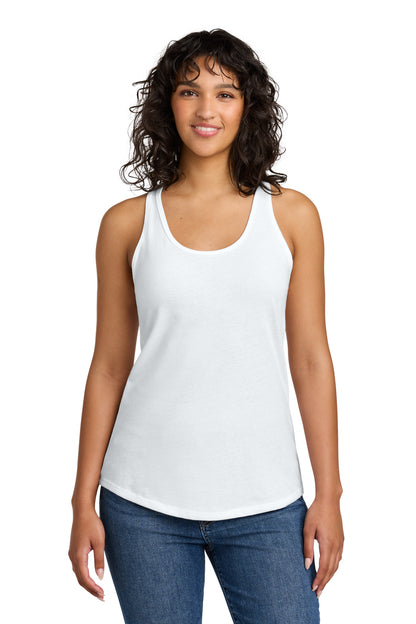 Front View of White Next Level Apparel Women's Ideal Racerback Tank NL1533 plain