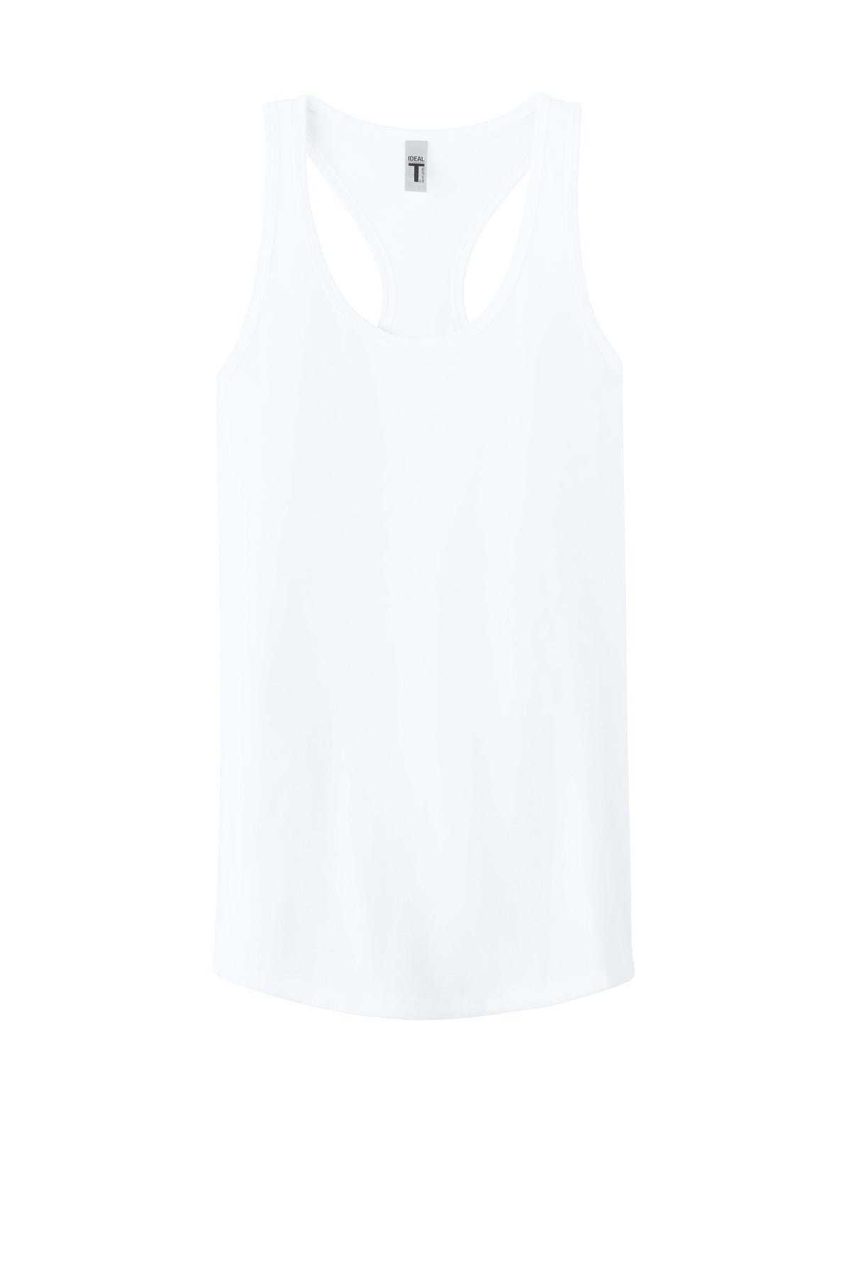 Front View of White Next Level Apparel Women's Ideal Racerback Tank NL1533 plain