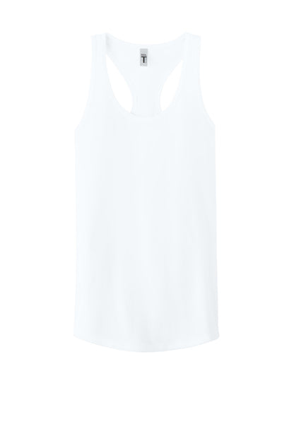 Front View of White Next Level Apparel Women's Ideal Racerback Tank NL1533 plain