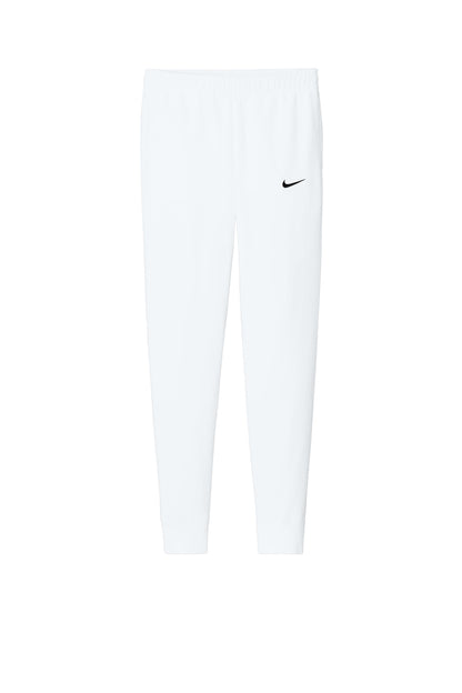 Front View of White Nike Club Fleece Jogger NKHM8045 plain