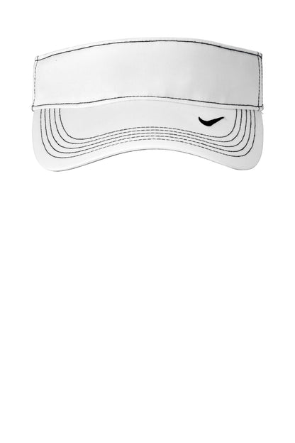 Front View of White Nike Dri-FIT Ace Visor NKFB6446 plain