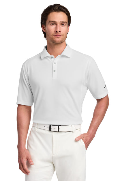 Front View of White Nike Dri-FIT Classic Polo. 267020 plain