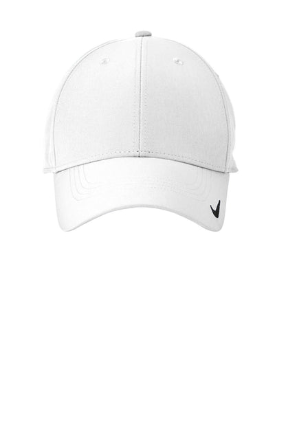 Front View of White Nike Dri-FIT Legacy Cap NKFB6447 plain