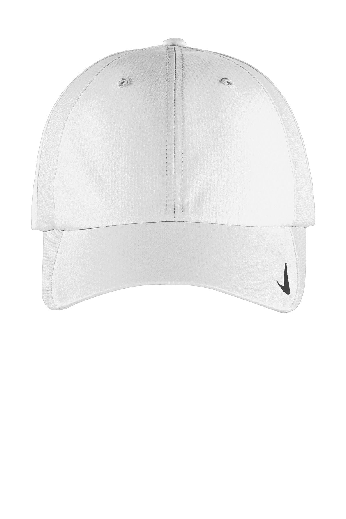Front View of White Nike Sphere Performance Cap NKFD9709 plain