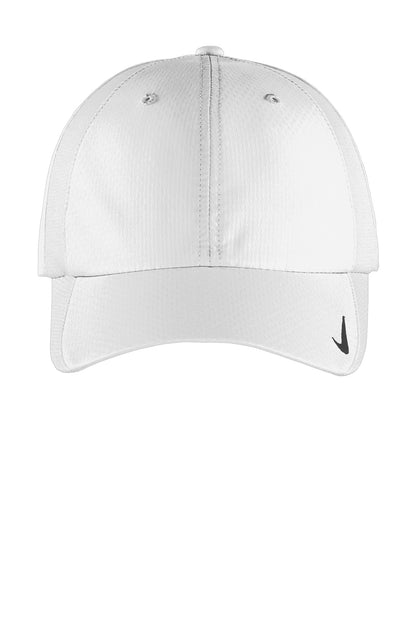 Front View of White Nike Sphere Performance Cap NKFD9709 plain