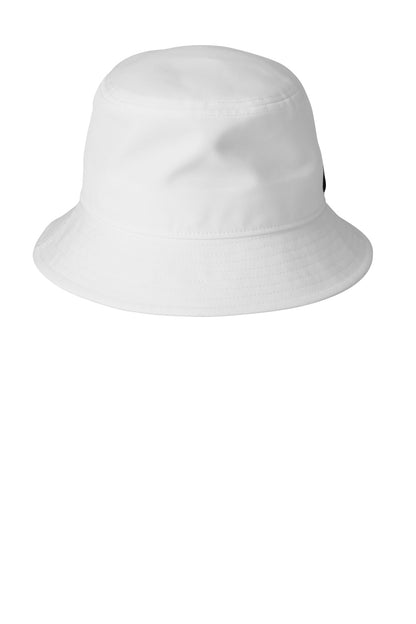 Front View of White Nike Swoosh Bucket Hat NKBFN6319 plain