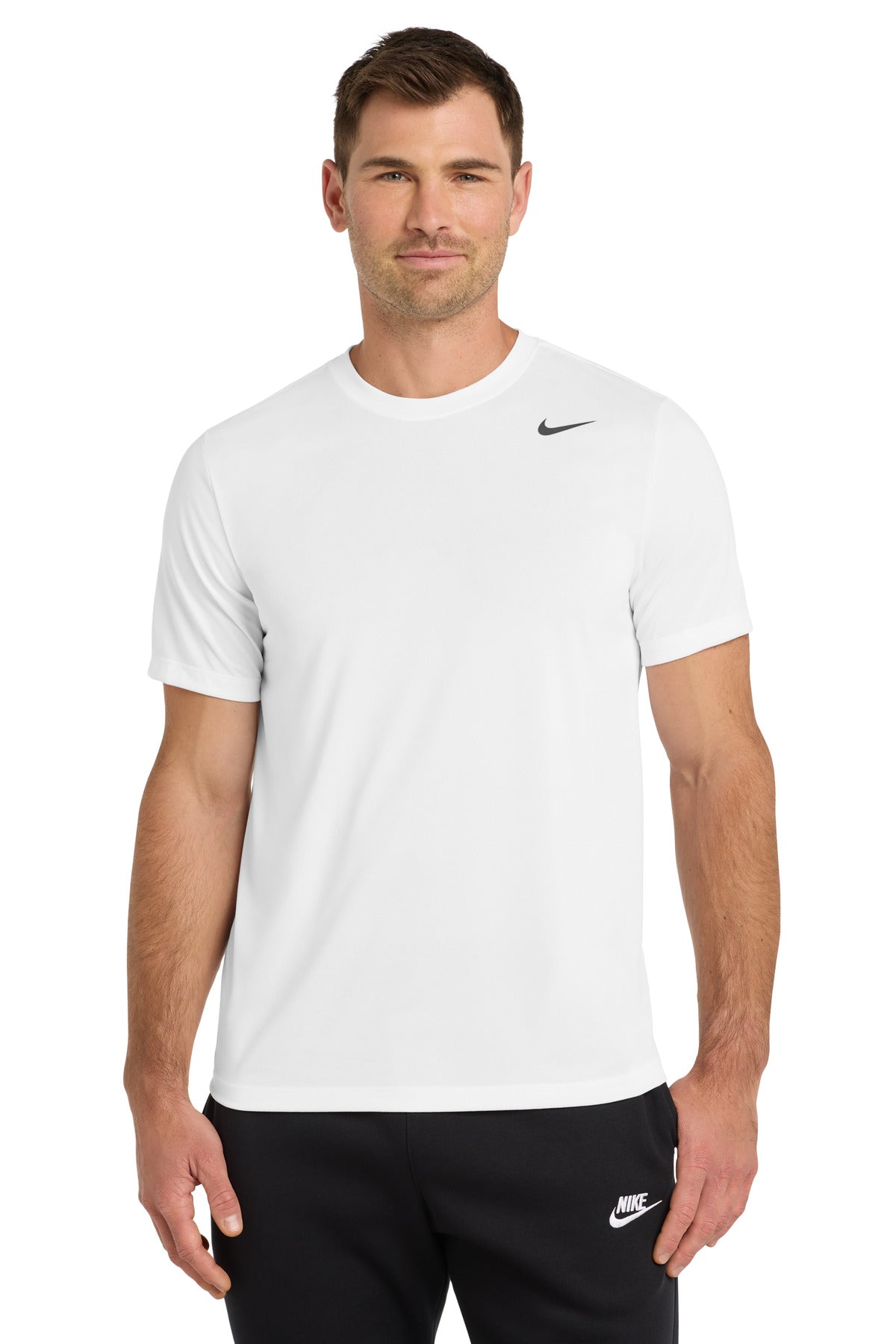 Front View of White Nike Team rLegend Tee DV7299 plain