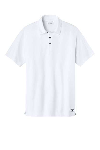 Front View of White OGIO Onyx Polo. OG126 plain