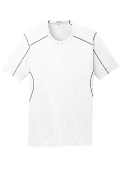Front View of White OGIO Pulse Crew. OE320 plain