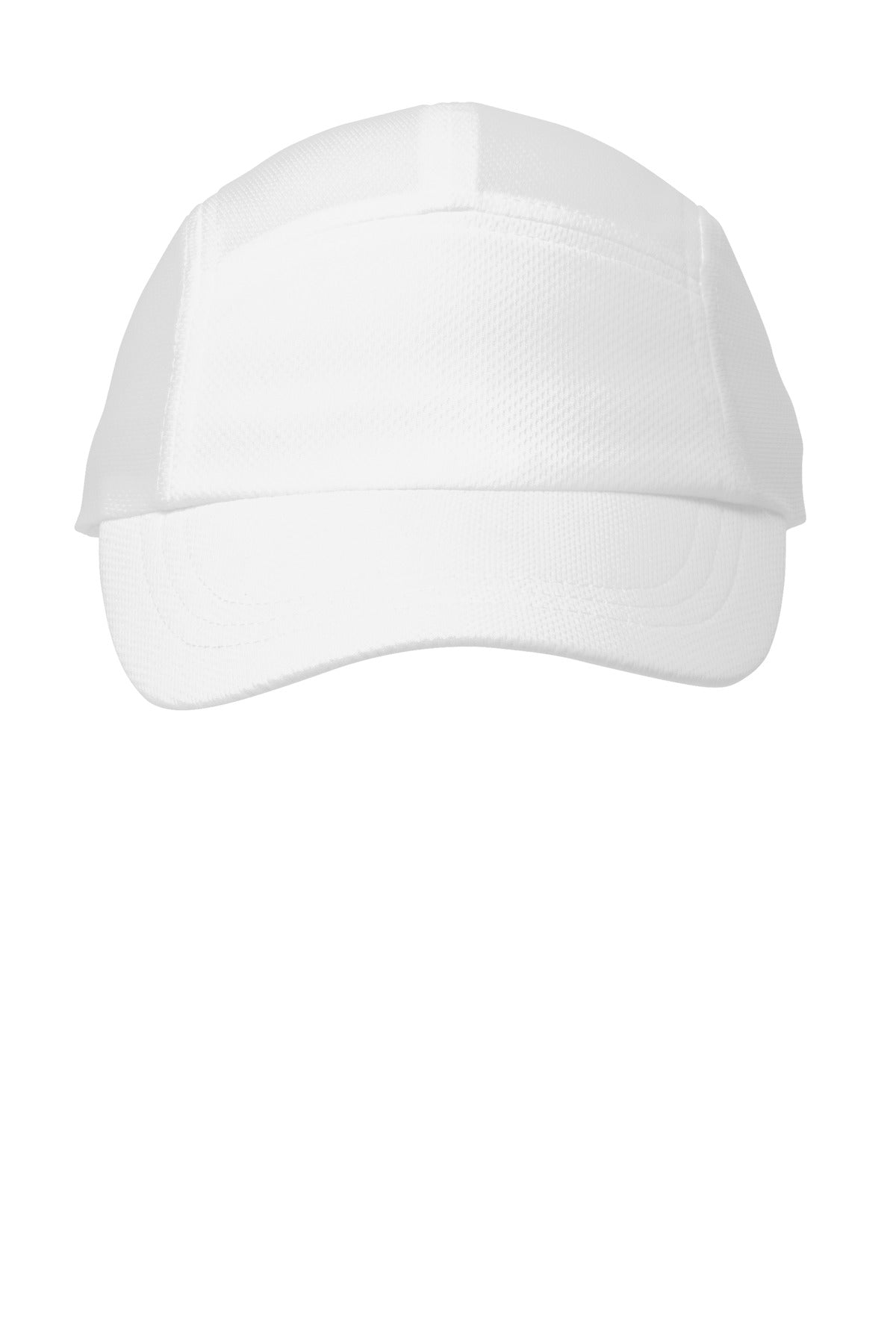 Front View of White OGIO Stride Mesh Cap. OE653 plain