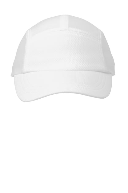 Front View of White OGIO Stride Mesh Cap. OE653 plain