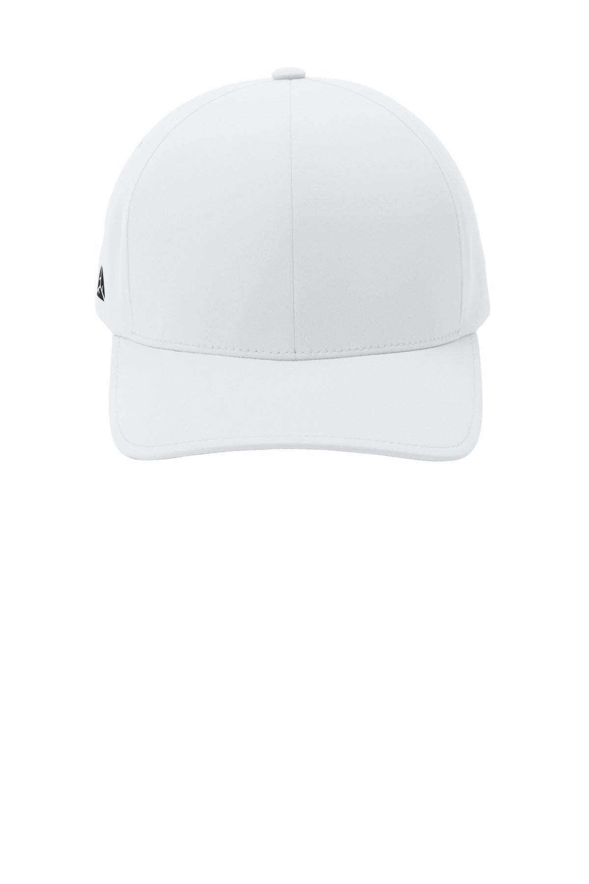 Front View of White Port Authority Flexfit Delta Cap. C938 plain