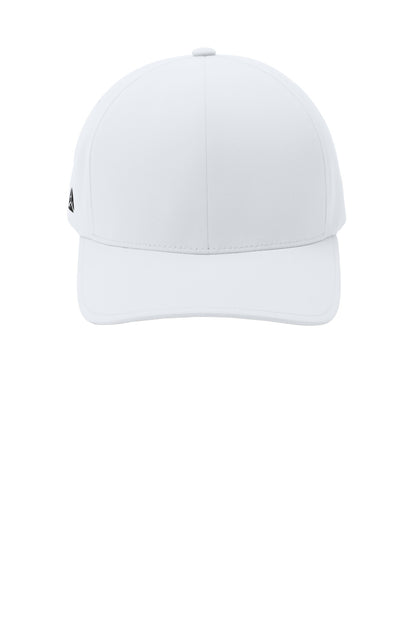 Front View of White Port Authority Flexfit Delta Cap. C938 plain