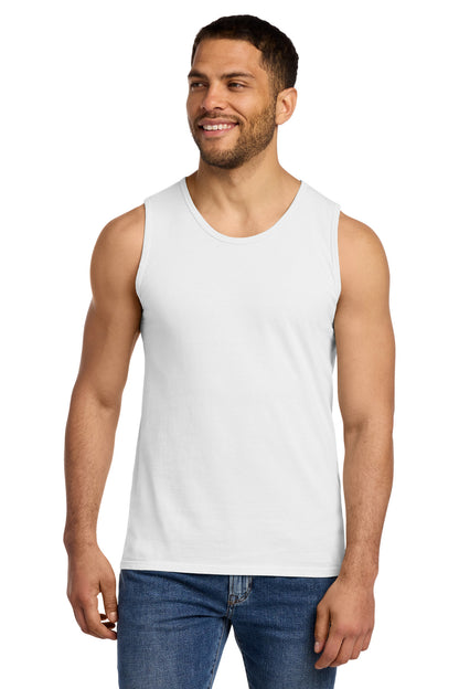 Front View of White Port & Co Beach Wash Garment-Dyed Tank. PC099TT plain