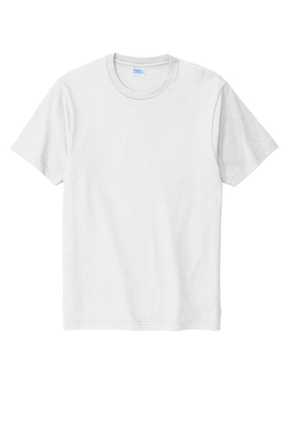 Front View of White Port & Co Bouncer Tee PC600 plain