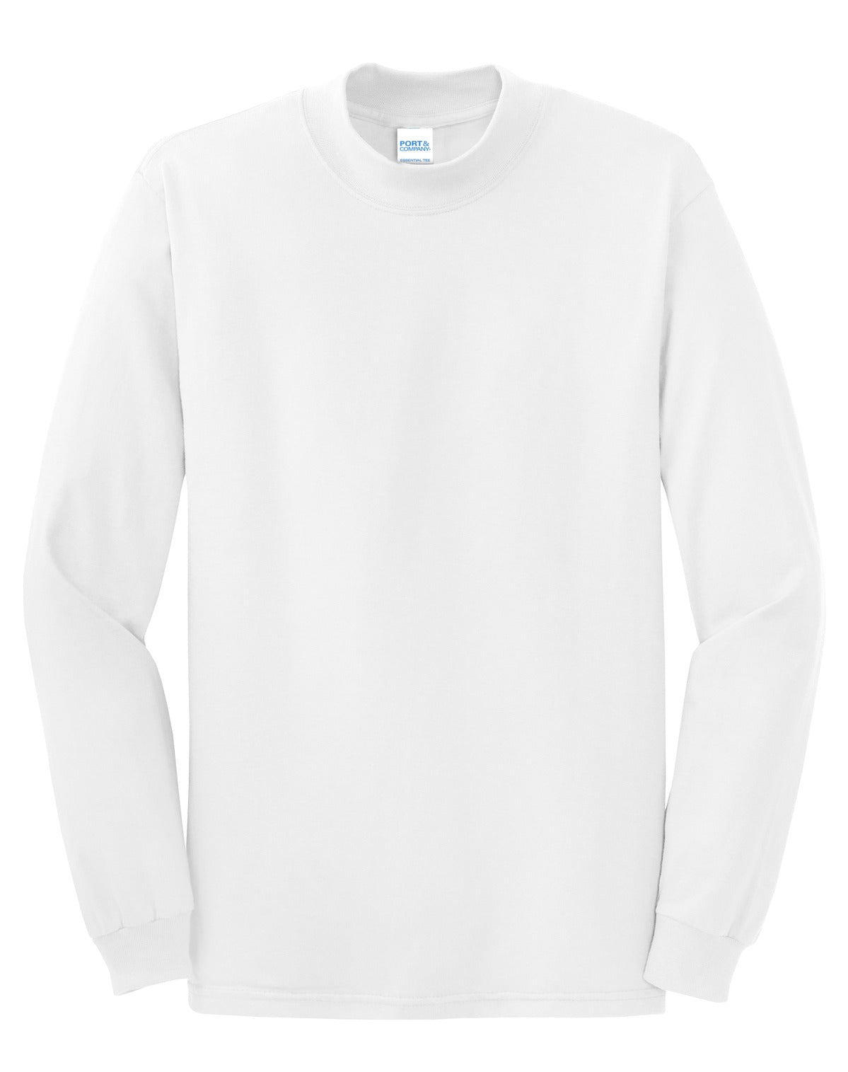 Front View of White Port & Co Essential Mock Turtleneck. PC61M plain
