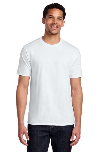 Front View of White Port & Co Fan Favorite Tee. PC450 plain