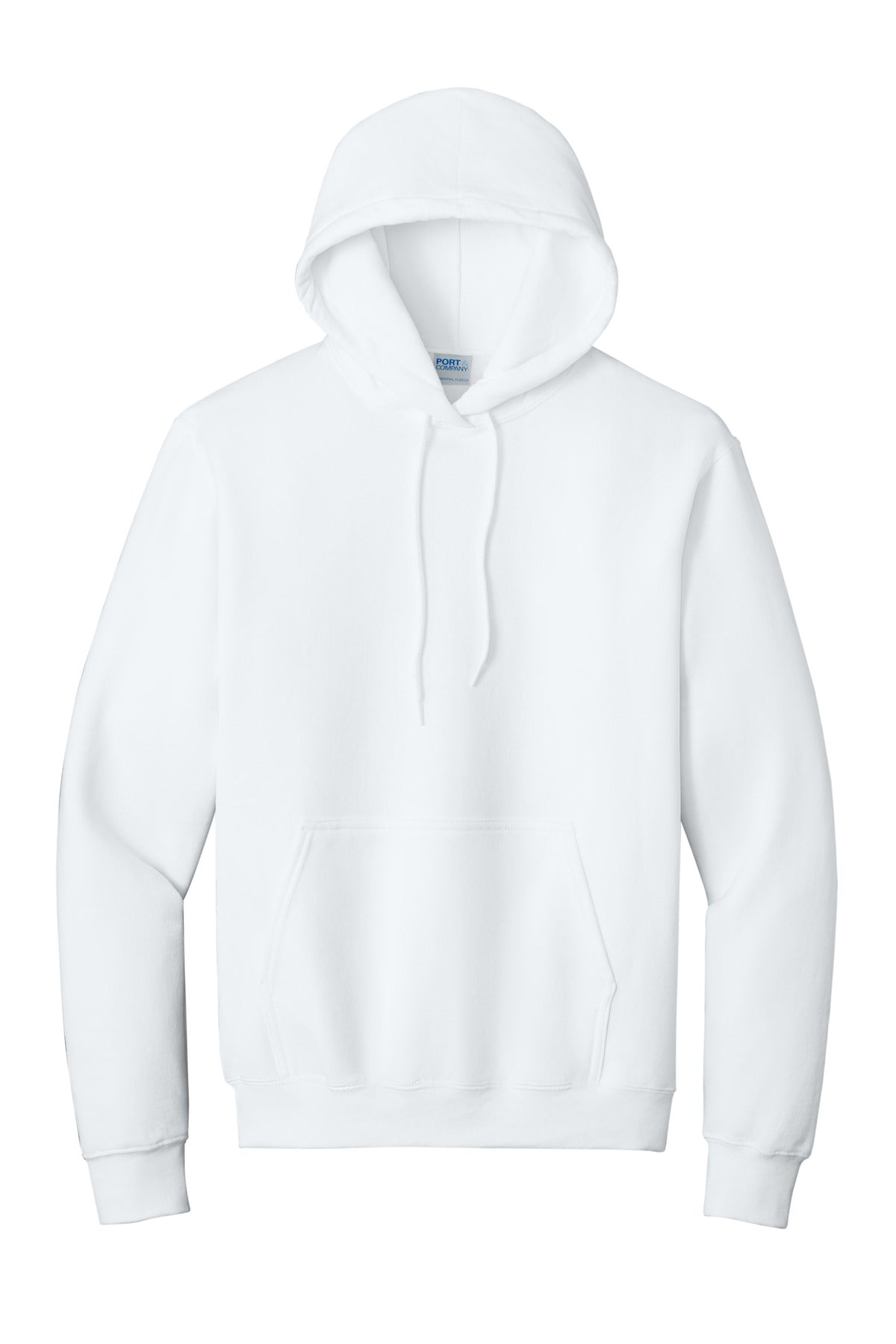 Front View of White Port & Co Tall Essential Fleece Pullover Hooded Sweatshirt. PC90HT plain