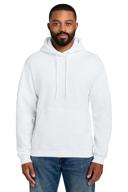 Front View of White Port & Co Tall Essential Fleece Pullover Hooded Sweatshirt. PC90HT plain